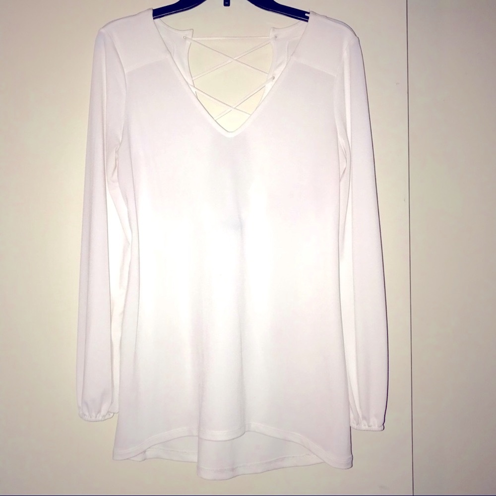 ⚪️EXPRESS white long sleeve blouse! Size S